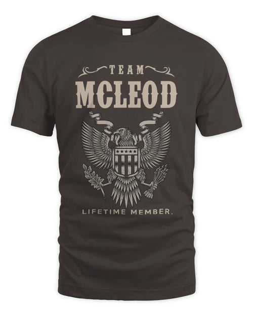MCLEOD TP06-K82 – Personalized Classic Style Apparel “Team NAME Lifetime Member” - Unisex Standard T-Shirt - Dark Chocolate