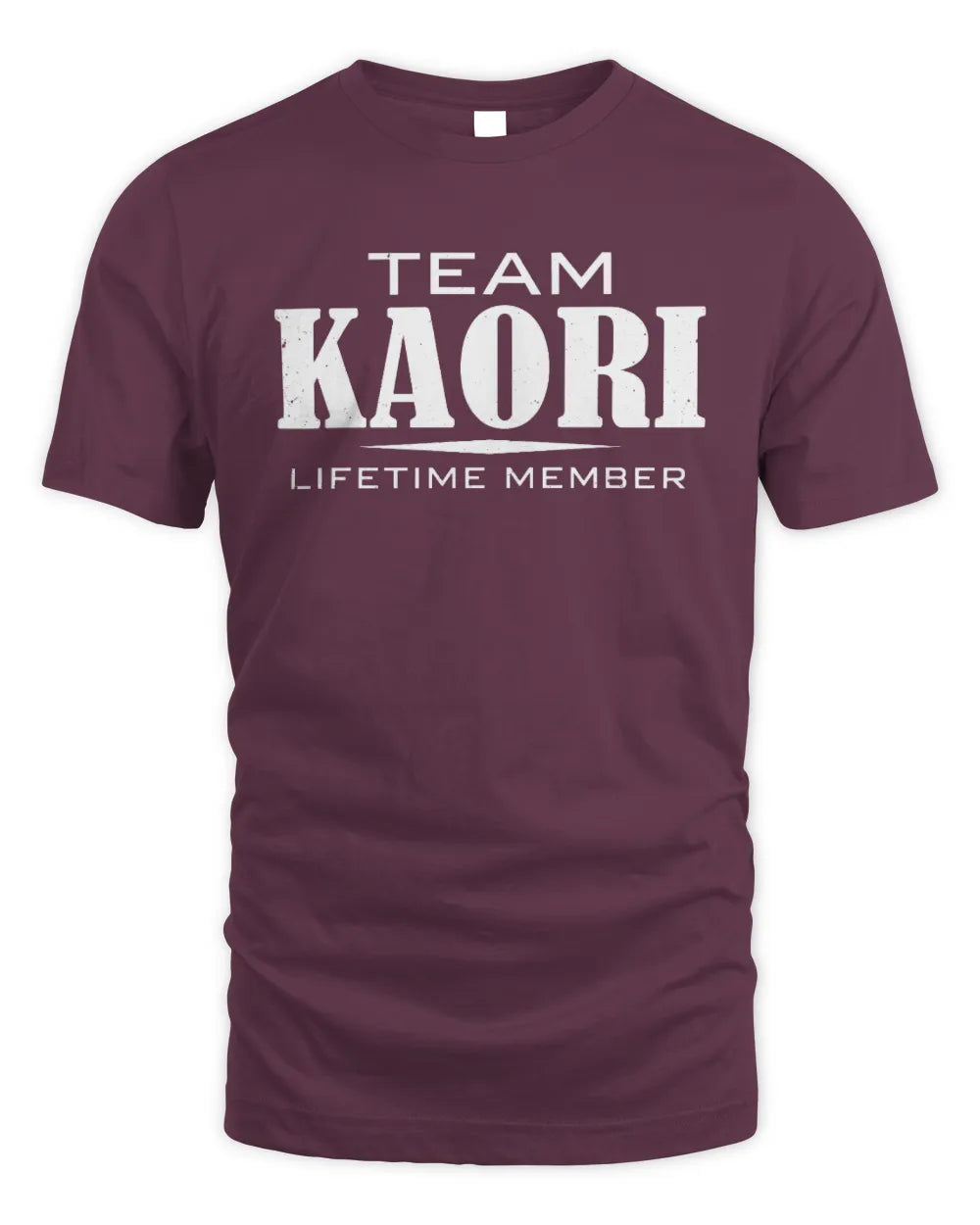 KAORI BL62-K4-128 - Personalized “Team NAME Lifetime Member” - Unisex Standard T-Shirt - Maroon