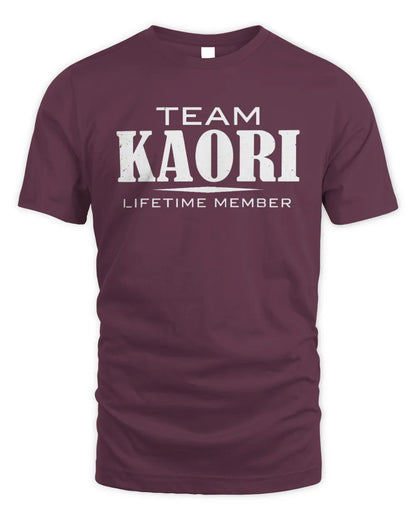 KAORI BL62-K4-128 - Personalized “Team NAME Lifetime Member” - Unisex Standard T-Shirt - Maroon
