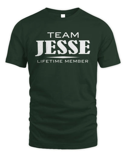 JESSE BL62-K4-128 - Personalized “Team NAME Lifetime Member” - Unisex Standard T-Shirt - Forest Green
