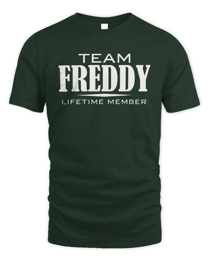 FREDDY BL62-K4-128 - Personalized “Team NAME Lifetime Member” - Unisex Standard T-Shirt - Forest Green