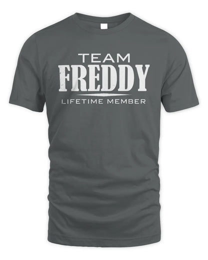 FREDDY BL62-K4-128 - Personalized “Team NAME Lifetime Member” - Unisex Standard T-Shirt - Charcoal