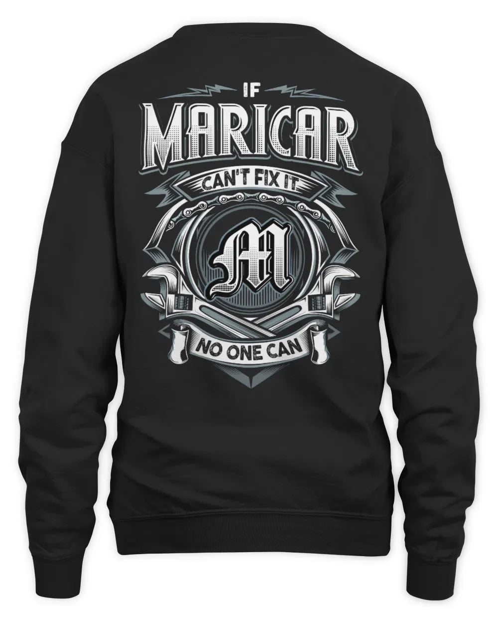 MARICAR AP81-K4-626 - Personalized Ahmed Quote Apparel “If Ahmed Can't Fix It, No One Can” - Unisex Sweatshirt - Black
