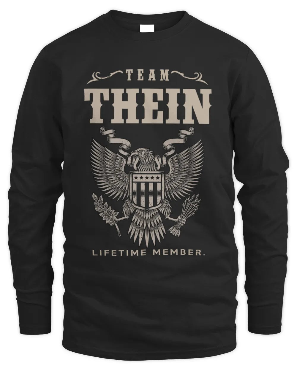 THEIN TP06-K82 – Personalized Classic Style Apparel “Team NAME Lifetime Member” - Men's Long Sleeved T-Shirt - Black