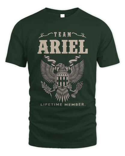 ARIEL TP06-K82 – Personalized Classic Style Apparel “Team NAME Lifetime Member” - Unisex Standard T-Shirt - Forest Green