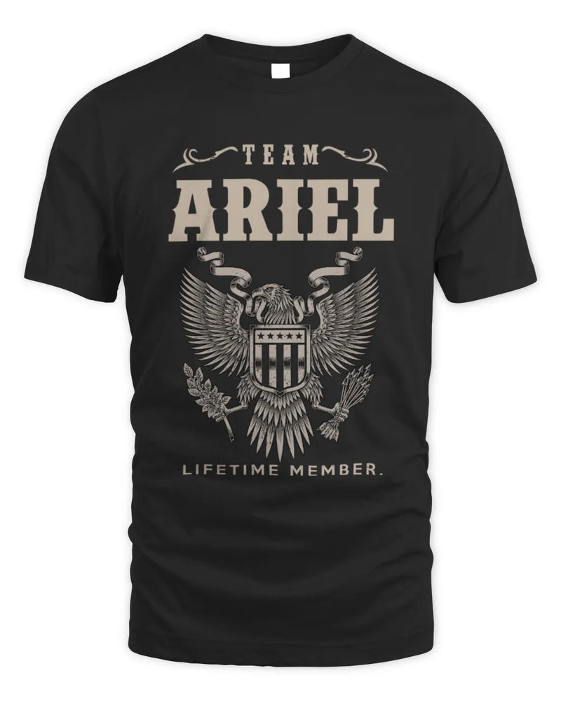 ARIEL TP06-K82 – Personalized Classic Style Apparel “Team NAME Lifetime Member” - Unisex Standard T-Shirt - Black