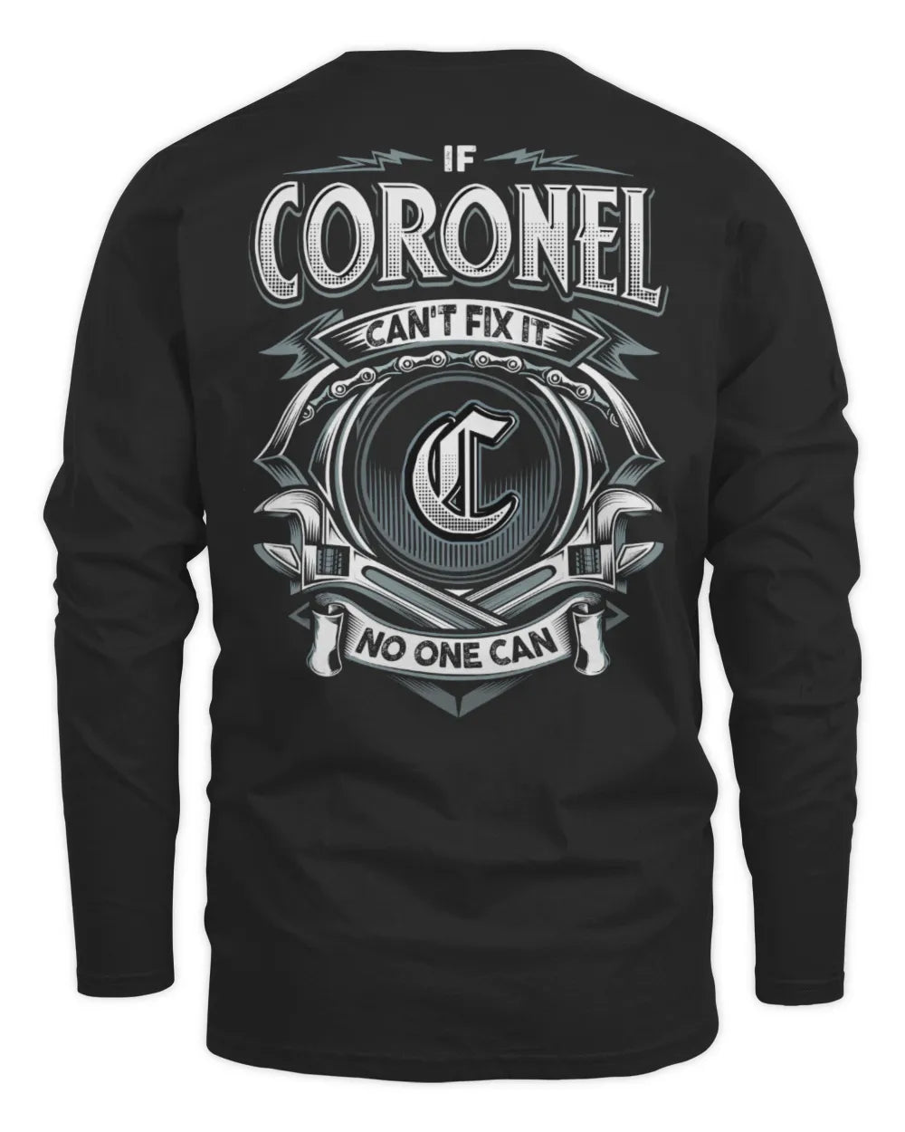 CORONEL AP81-K4-626 - Personalized Ahmed Quote Apparel “If Ahmed Can't Fix It, No One Can” - Men's Long Sleeved T-Shirt - Black