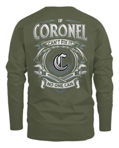 CORONEL AP81-K4-626 - Personalized Ahmed Quote Apparel “If Ahmed Can't Fix It, No One Can” - Men's Long Sleeved T-Shirt - Military Green