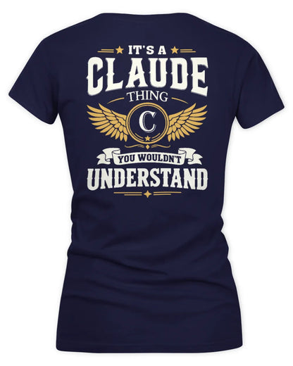 CLAUDE KT06-M008 It’s a [NAME] Thing – You Wouldn’t Understand | Personalized Vintage T-Shirt - Women's V-Neck T-Shirt - Navy