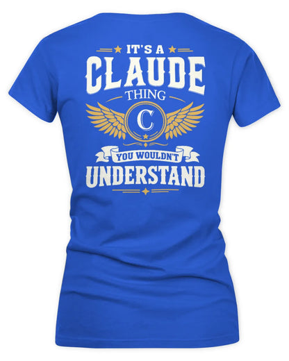 CLAUDE KT06-M008 It’s a [NAME] Thing – You Wouldn’t Understand | Personalized Vintage T-Shirt - Women's V-Neck T-Shirt - Royal