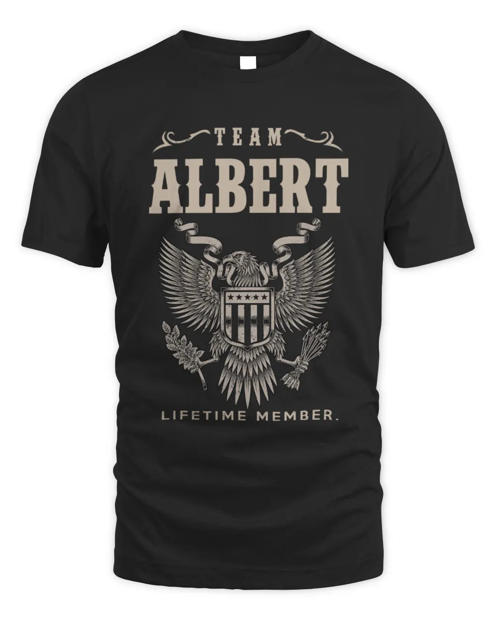 ALBERT TP06-K82 – Personalized Classic Style Apparel “Team NAME Lifetime Member” - Unisex Standard T-Shirt - Black