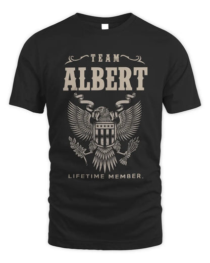 ALBERT TP06-K82 – Personalized Classic Style Apparel “Team NAME Lifetime Member” - Unisex Standard T-Shirt - Black