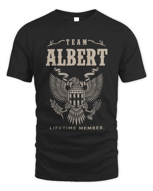 ALBERT TP06-K82 – Personalized Classic Style Apparel “Team NAME Lifetime Member” - Unisex Standard T-Shirt - Black