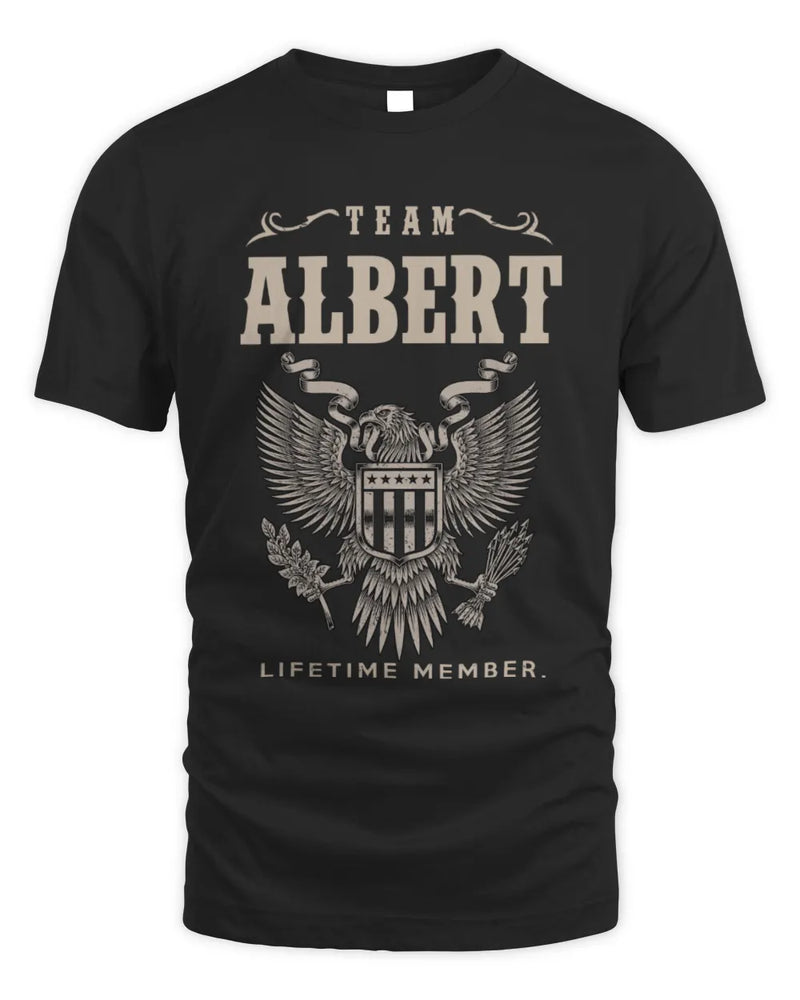 ALBERT TP06-K82 – Personalized Classic Style Apparel “Team NAME Lifetime Member” - Unisex Standard T-Shirt - Black