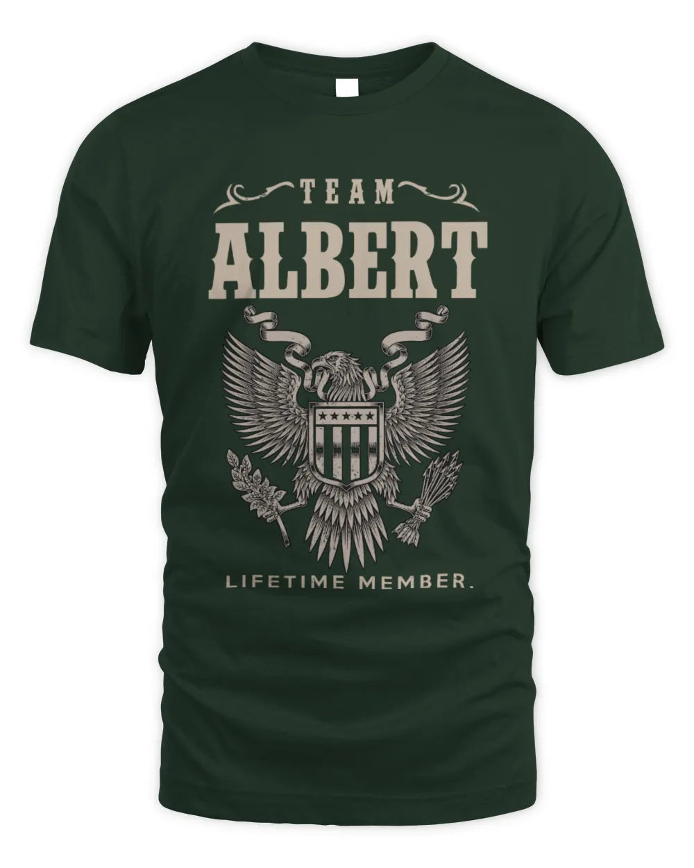 ALBERT TP06-K82 – Personalized Classic Style Apparel “Team NAME Lifetime Member” - Unisex Standard T-Shirt - Forest Green