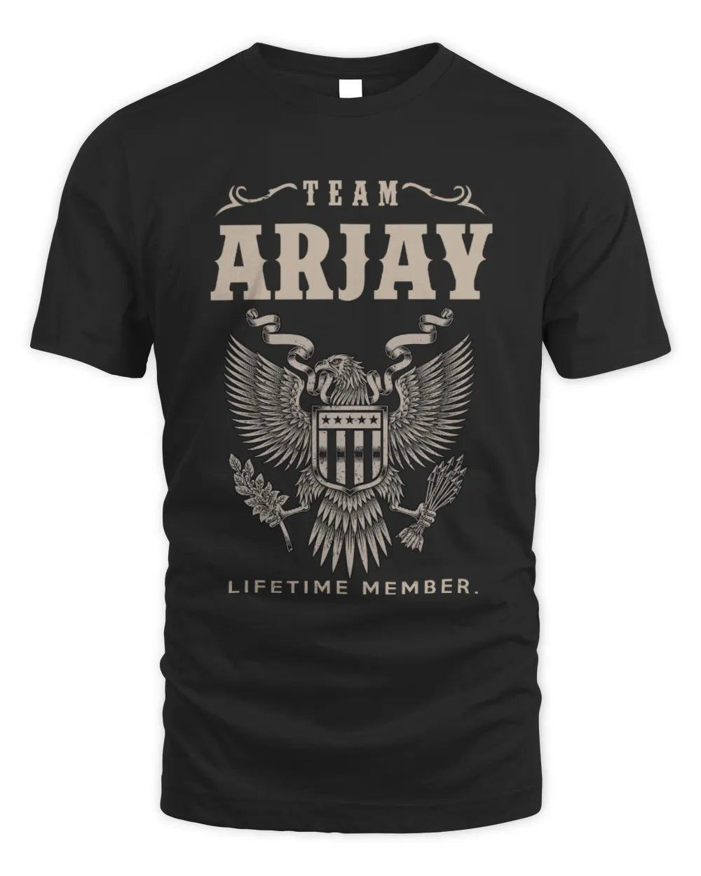 ARJAY TP06-K82 – Personalized Classic Style Apparel “Team NAME Lifetime Member” - Unisex Standard T-Shirt - Black