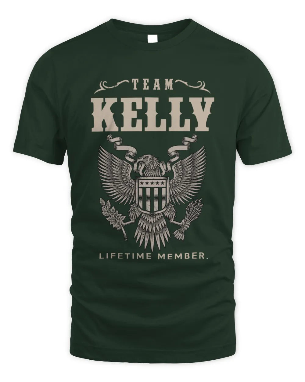KELLY TP06-K82 – Personalized Classic Style Apparel “Team NAME Lifetime Member” - Unisex Standard T-Shirt - Forest Green
