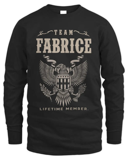 FABRICE TP06-K82 – Personalized Classic Style Apparel “Team NAME Lifetime Member” - Men's Long Sleeved T-Shirt - Black