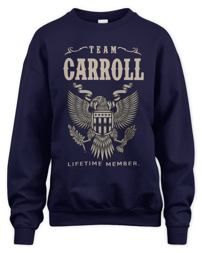 CARROLL TP06-K82 – Personalized Classic Style Apparel “Team NAME Lifetime Member” - Unisex Sweatshirt - Navy