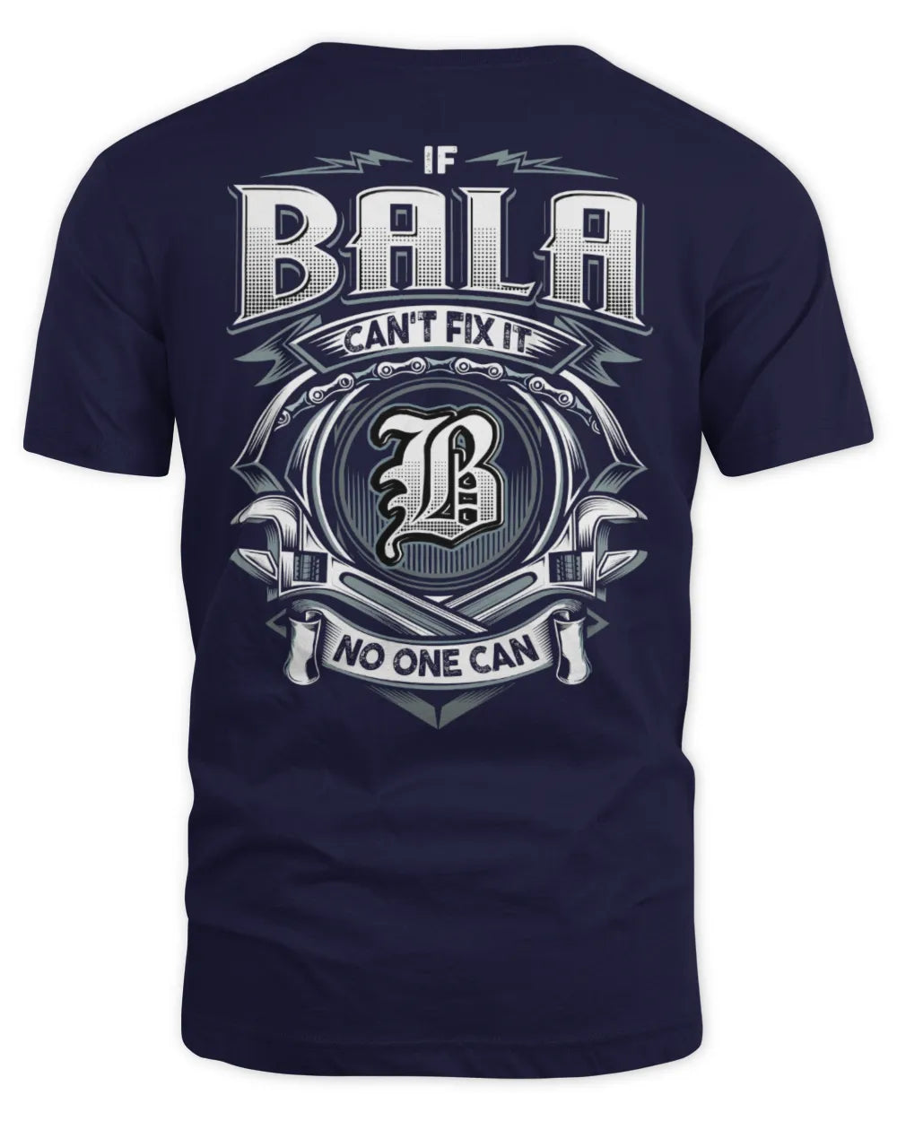 BALA AP81-K4-626 - Personalized Ahmed Quote Apparel “If Ahmed Can't Fix It, No One Can” - Unisex Standard T-Shirt - Navy