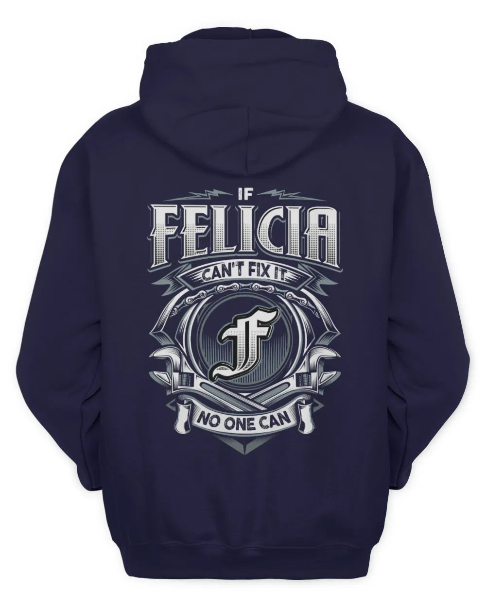 FELICIA AP81-K4-626 - Personalized Ahmed Quote Apparel “If Ahmed Can't Fix It, No One Can” - Unisex Hoodie - Navy