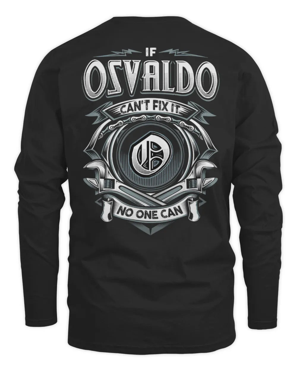 OSVALDO AP81-K4-626 - Personalized Ahmed Quote Apparel “If Ahmed Can't Fix It, No One Can” - Men's Long Sleeved T-Shirt - Black