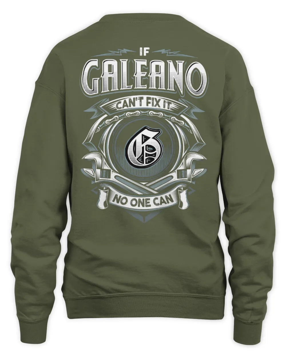 GALEANO AP81-K4-626 - Personalized Ahmed Quote Apparel “If Ahmed Can't Fix It, No One Can” - Unisex Sweatshirt - Military Green