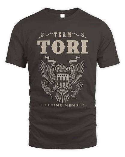 TORI TP06-K82 – Personalized Classic Style Apparel “Team NAME Lifetime Member” - Unisex Standard T-Shirt - Dark Chocolate