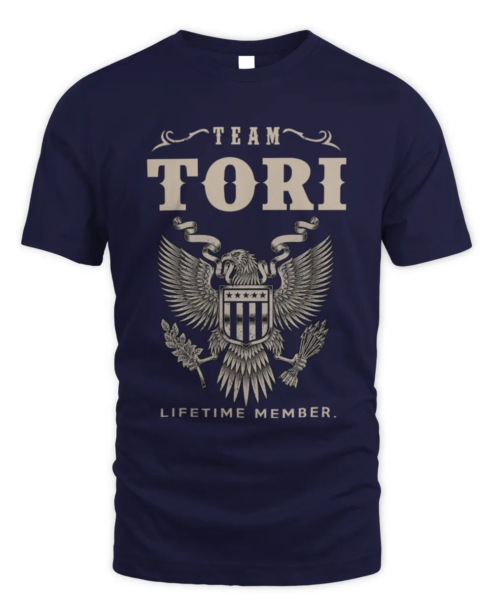 TORI TP06-K82 – Personalized Classic Style Apparel “Team NAME Lifetime Member” - Unisex Standard T-Shirt - Navy