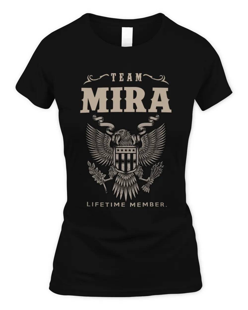 MIRA TP06-K82 – Personalized Classic Style Apparel “Team NAME Lifetime Member” - Women's Standard T-Shirt - Black