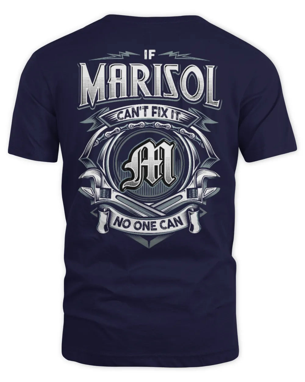 MARISOL AP81-K4-626 - Personalized Ahmed Quote Apparel “If Ahmed Can't Fix It, No One Can” - Unisex Standard T-Shirt - Navy