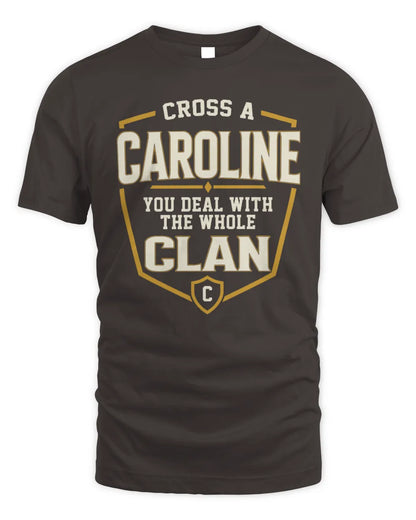 CAROLINE NT1-K008 Cross A/An NAME, You Deal With the Whole Clan | Personalized Vintage T-Shirt - Unisex Standard T-Shirt - Dark Chocolate