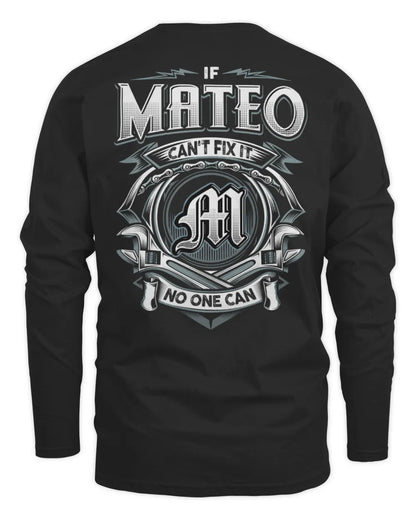 MATEO AP81-K4-626 - Personalized Ahmed Quote Apparel “If Ahmed Can't Fix It, No One Can” - Men's Long Sleeved T-Shirt - Black