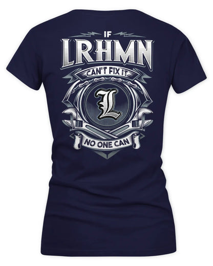 LRHMN AP81-K4-626 - Personalized Ahmed Quote Apparel “If Ahmed Can't Fix It, No One Can” - Women's V-Neck T-Shirt - Navy