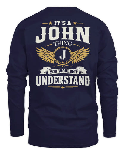 JOHN KT06-M008 It’s a [NAME] Thing – You Wouldn’t Understand | Personalized Vintage T-Shirt - Men's Long Sleeved T-Shirt - Navy