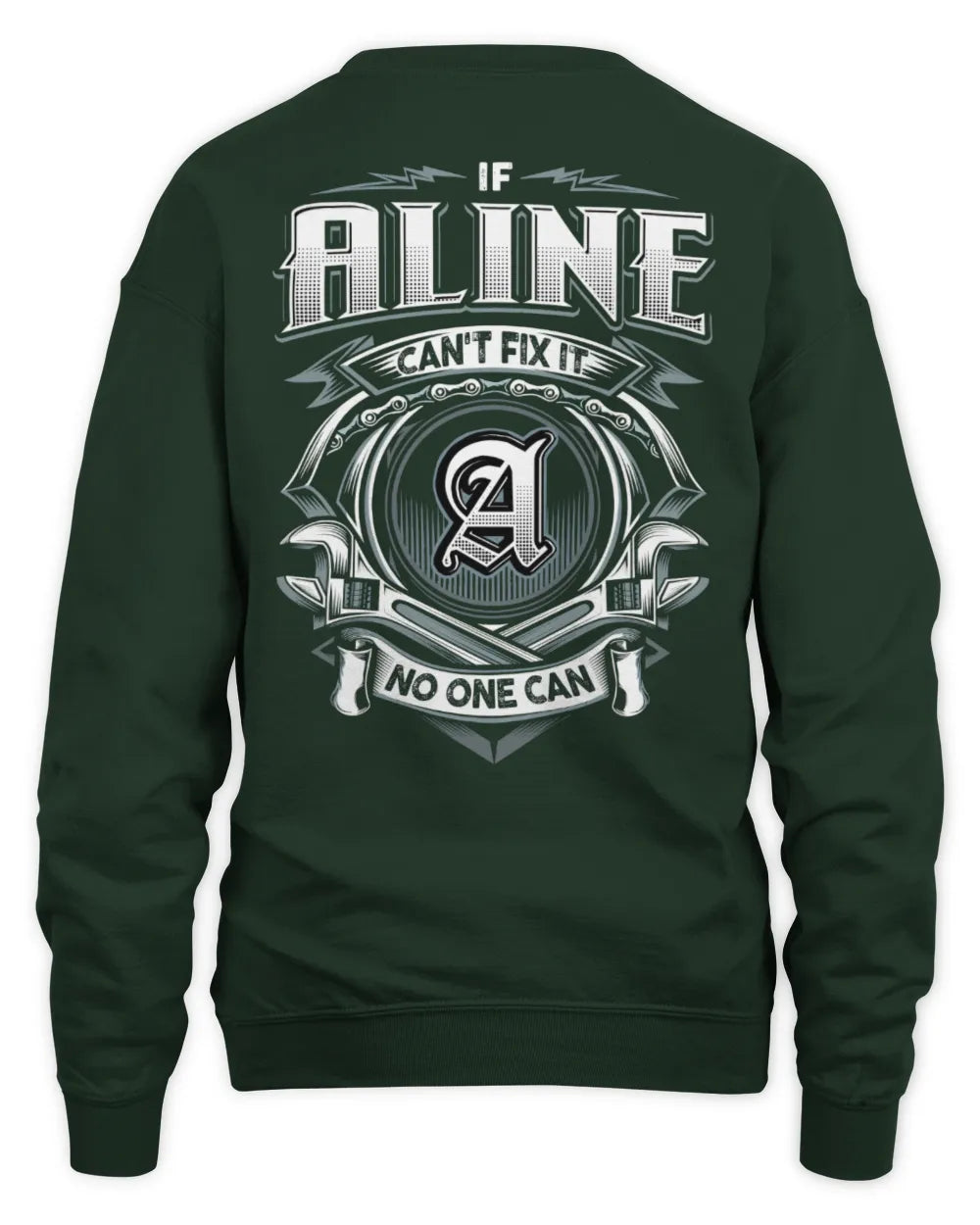 ALINE AP81-K4-626 - Personalized Ahmed Quote Apparel “If Ahmed Can't Fix It, No One Can” - Unisex Sweatshirt - Forest Green