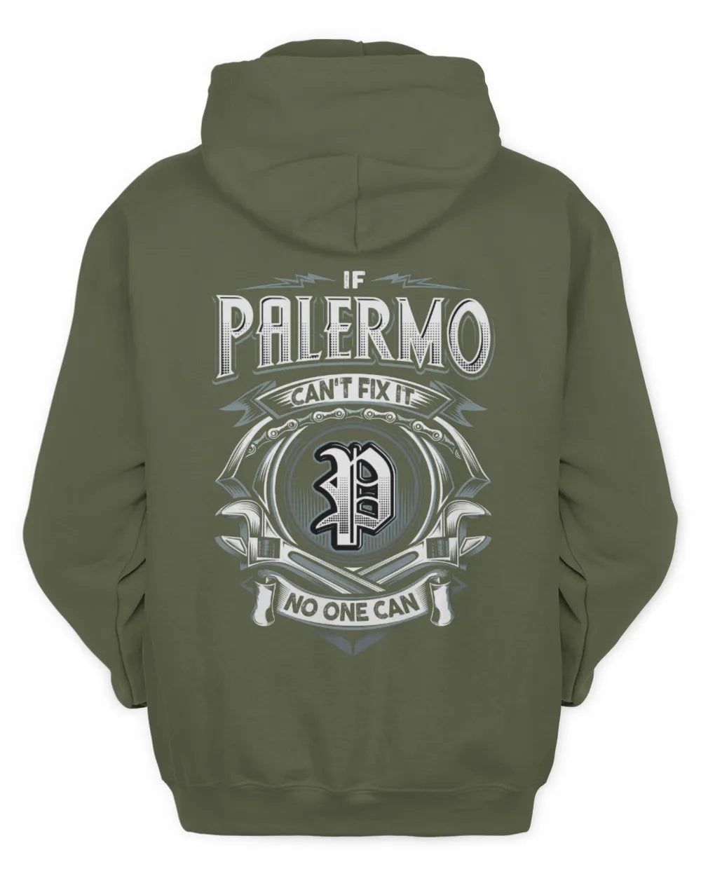PALERMO AP81-K4-626 - Personalized Ahmed Quote Apparel “If Ahmed Can't Fix It, No One Can” - Unisex Hoodie - Military Green