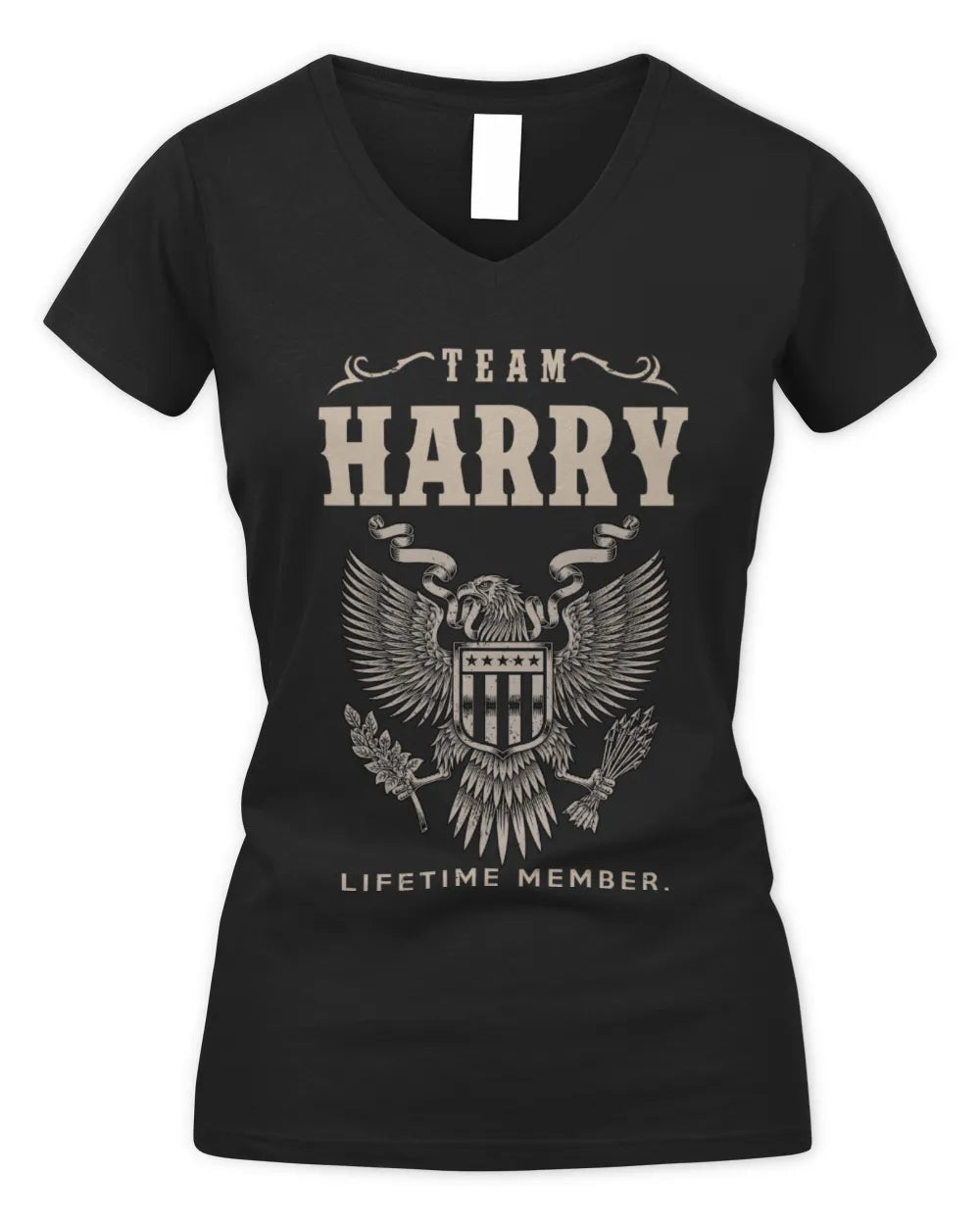 HARRY TP06-K82 – Personalized Classic Style Apparel “Team NAME Lifetime Member” - Women's V-Neck T-Shirt - Black
