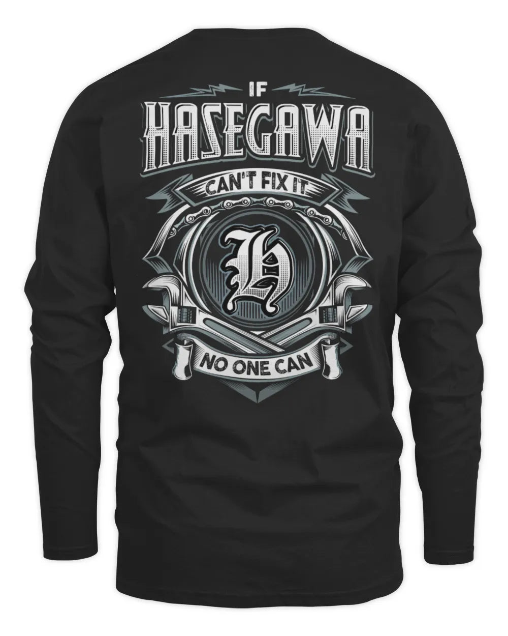 HASEGAWA AP81-K4-626 - Personalized Ahmed Quote Apparel “If Ahmed Can't Fix It, No One Can” - Men's Long Sleeved T-Shirt - Black