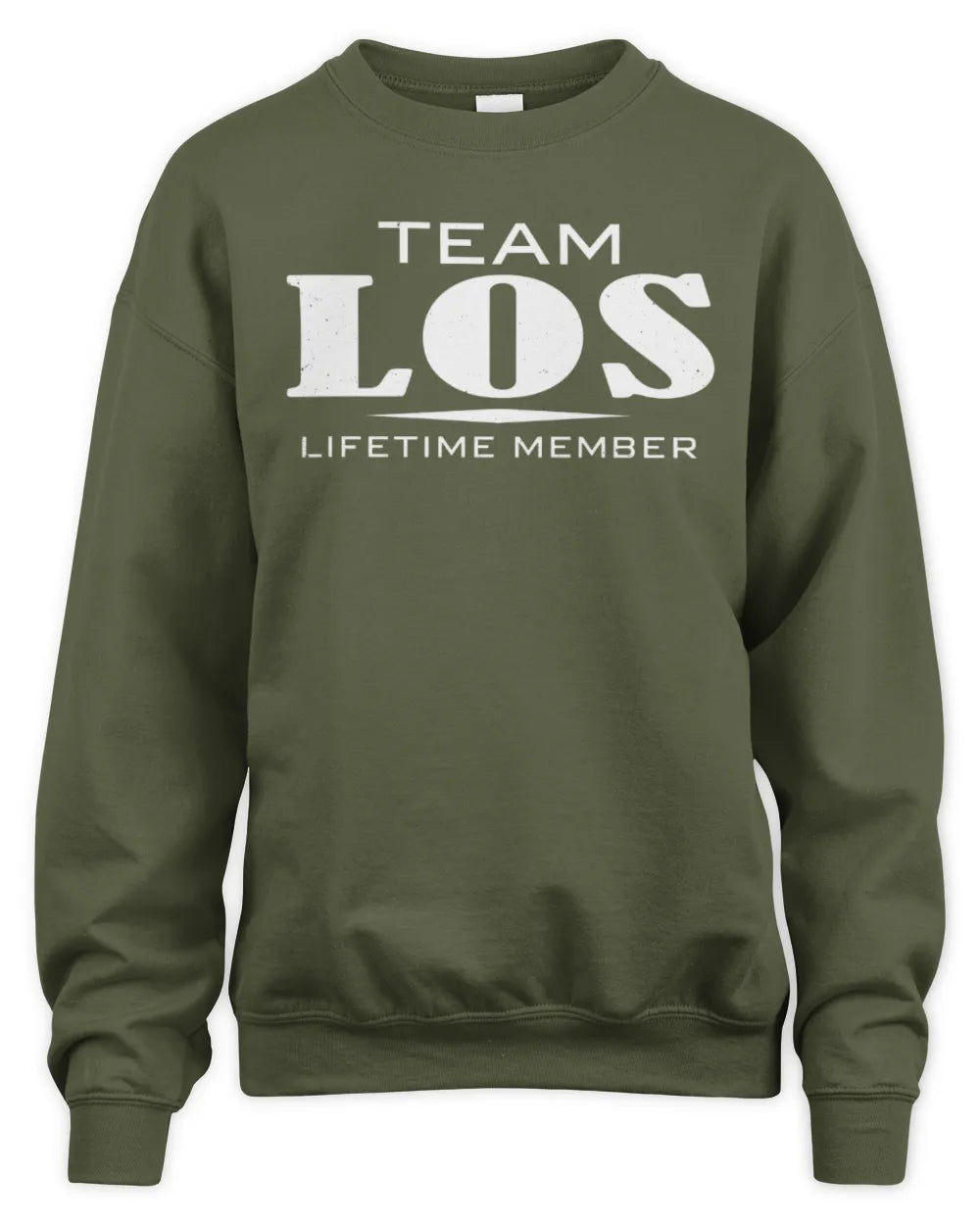 LOS BL62-K4-128 - Personalized “Team NAME Lifetime Member” - Unisex Sweatshirt - Military Green