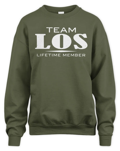 LOS BL62-K4-128 - Personalized “Team NAME Lifetime Member” - Unisex Sweatshirt - Military Green