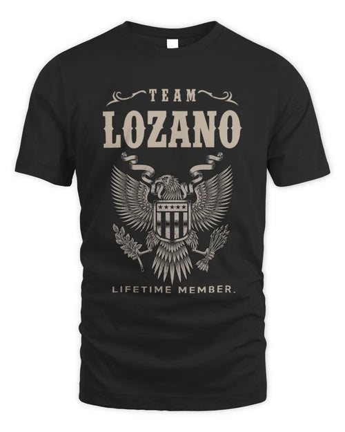 LOZANO TP06-K82 – Personalized Classic Style Apparel “Team NAME Lifetime Member” - Unisex Standard T-Shirt - Black