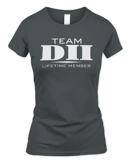 DII BL62-K4-128 - Personalized “Team NAME Lifetime Member” - Women's Standard T-Shirt - Charcoal