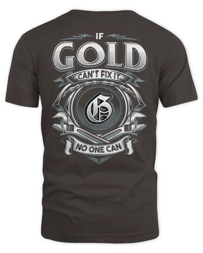 GOLD AP81-K4-626 - Personalized Ahmed Quote Apparel “If Ahmed Can't Fix It, No One Can” - Unisex Standard T-Shirt - Dark Chocolate
