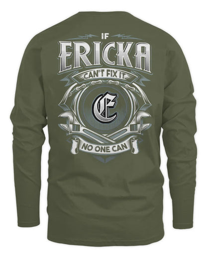 ERICKA AP81-K4-626 - Personalized Ahmed Quote Apparel “If Ahmed Can't Fix It, No One Can” - Men's Long Sleeved T-Shirt - Military Green