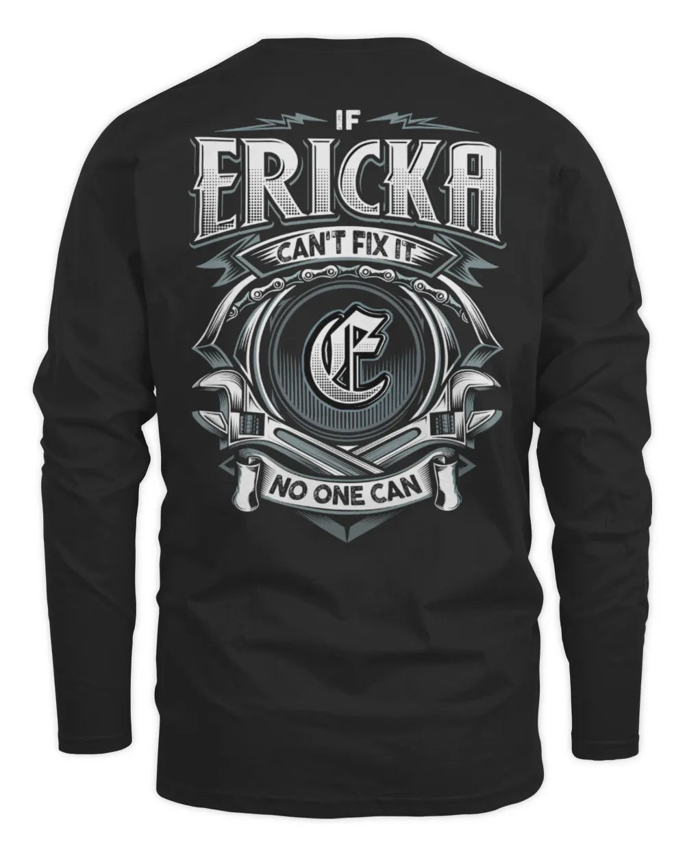 ERICKA AP81-K4-626 - Personalized Ahmed Quote Apparel “If Ahmed Can't Fix It, No One Can” - Men's Long Sleeved T-Shirt - Black