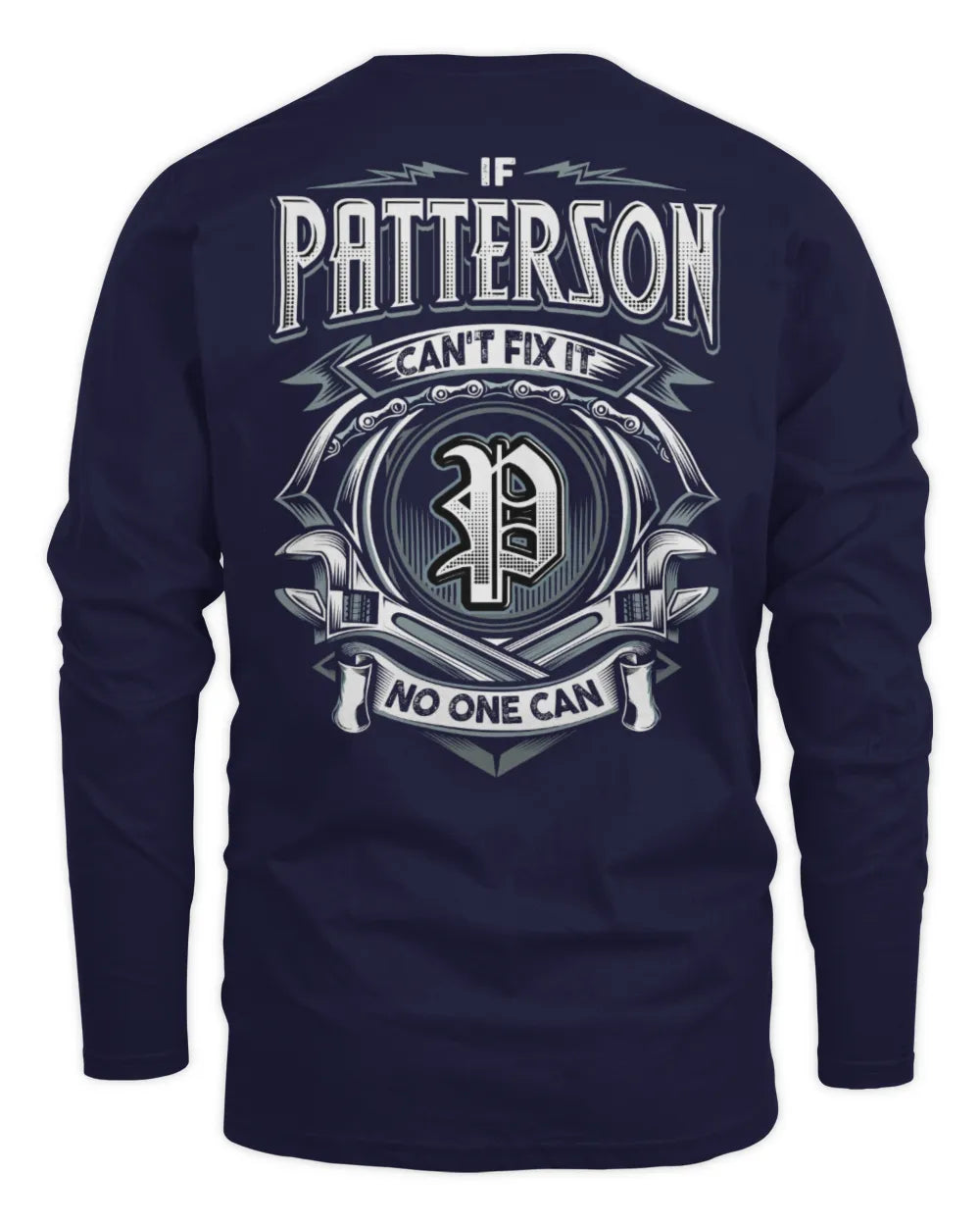 PATTERSON AP81-K4-626 - Personalized Ahmed Quote Apparel “If Ahmed Can't Fix It, No One Can” - Men's Long Sleeved T-Shirt - Navy