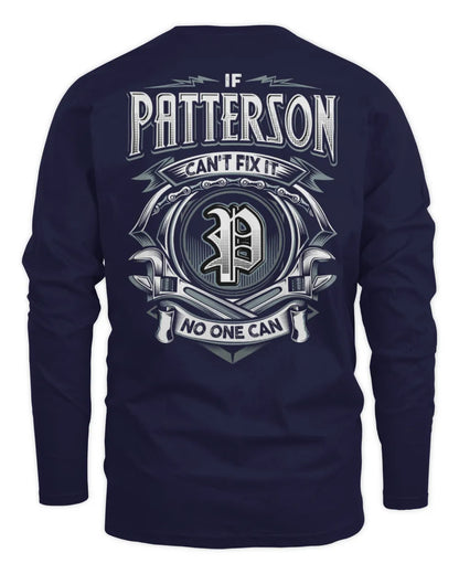 PATTERSON AP81-K4-626 - Personalized Ahmed Quote Apparel “If Ahmed Can't Fix It, No One Can” - Men's Long Sleeved T-Shirt - Navy
