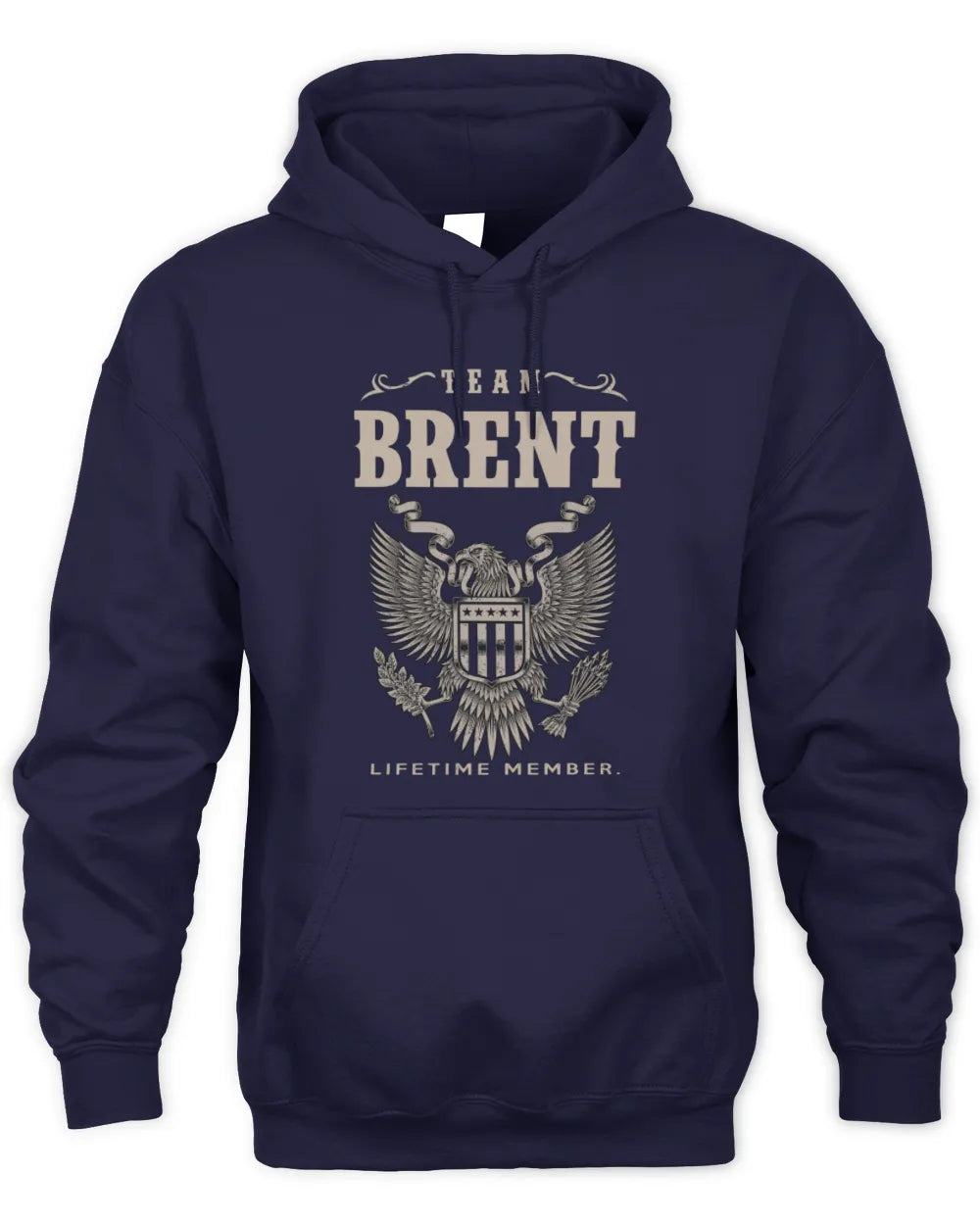 BRENT TP06-K82 – Personalized Classic Style Apparel “Team NAME Lifetime Member” - Unisex Hoodie - Navy