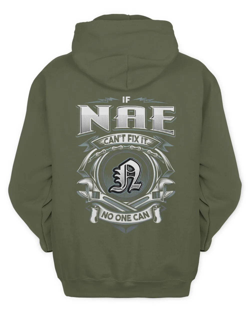 NAE AP81-K4-626 - Personalized Ahmed Quote Apparel “If Ahmed Can't Fix It, No One Can” - Unisex Hoodie - Military Green